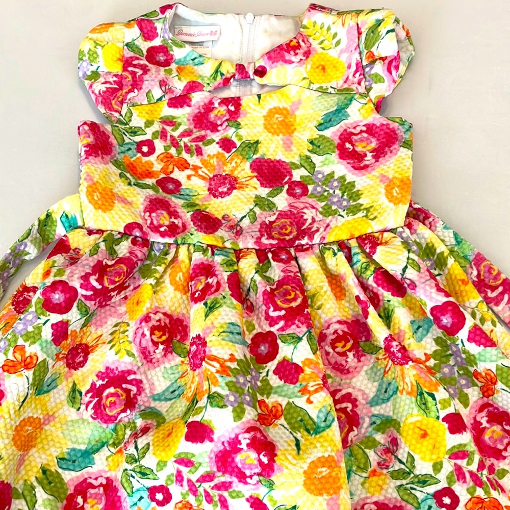 Bonnie Jeans Floral Bow Neck Hat Dress